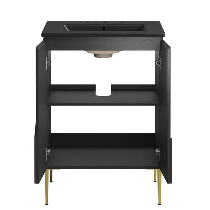 Modway furniture Alchemist Bathroom Vanity Basin Included - EEI-6458-WHI-BLK