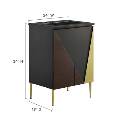 Modway furniture Alchemist Bathroom Vanity Basin Included - EEI-6458-WHI-BLK