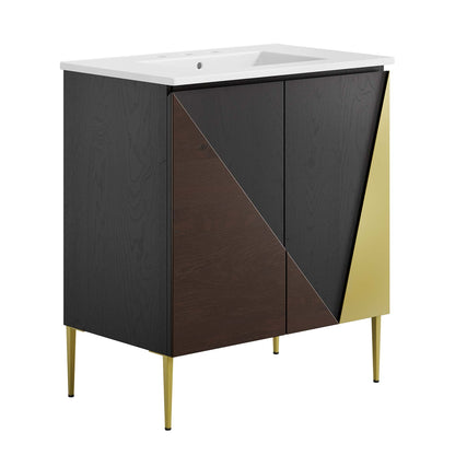 Modway furniture Alchemist Bathroom Vanity Basin Included - EEI-6458-WHI-BLK