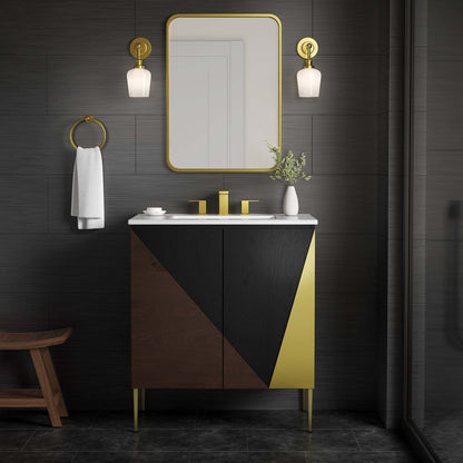 Modway furniture Alchemist Bathroom Vanity Basin Included - EEI-6458-WHI-BLK