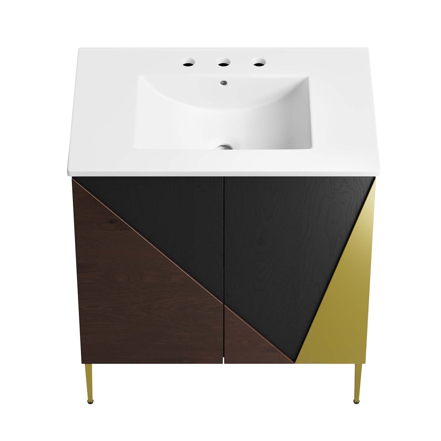 Modway furniture Alchemist Bathroom Vanity Basin Included - EEI-6458-WHI-BLK