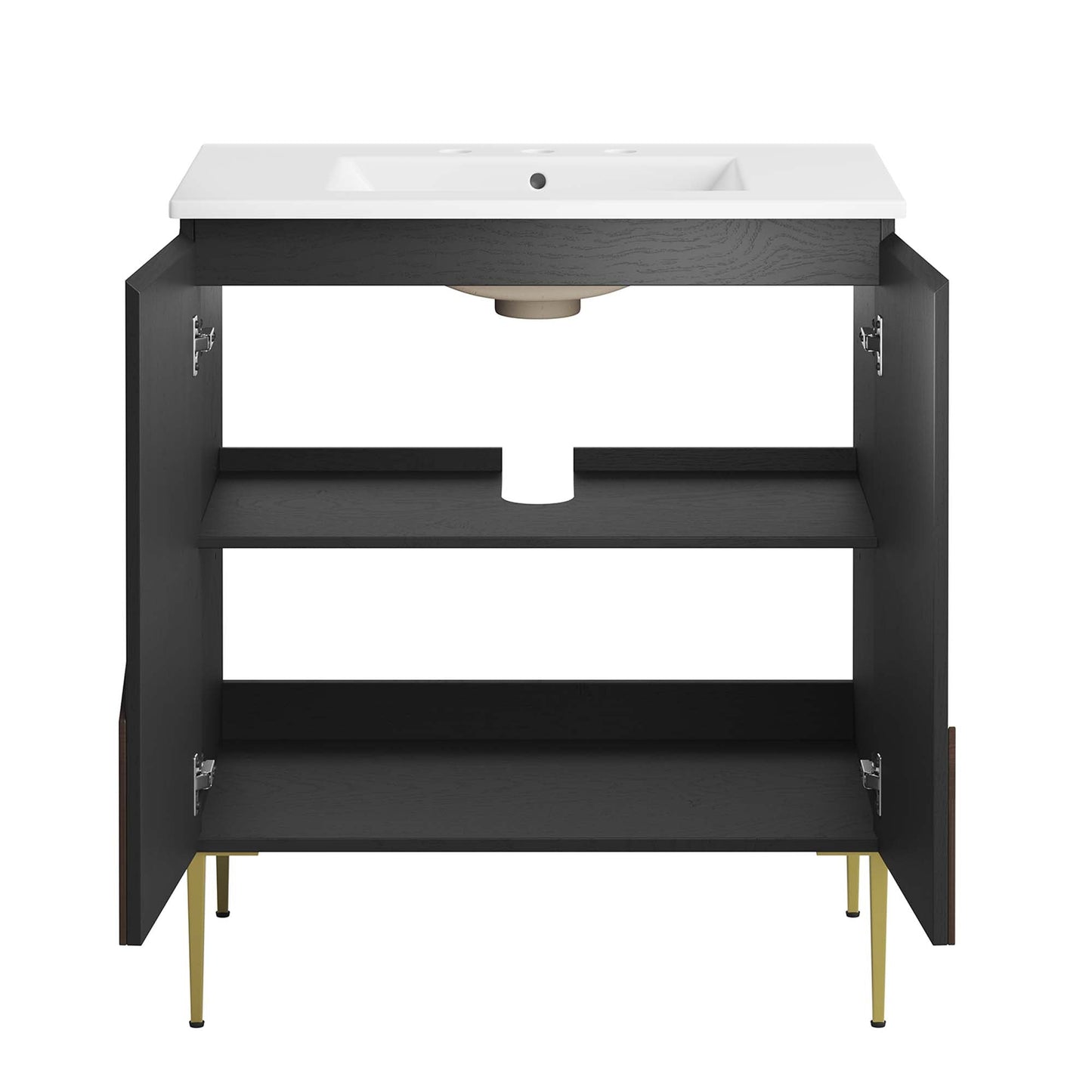 Modway furniture Alchemist Bathroom Vanity Basin Included - EEI-6458-WHI-BLK