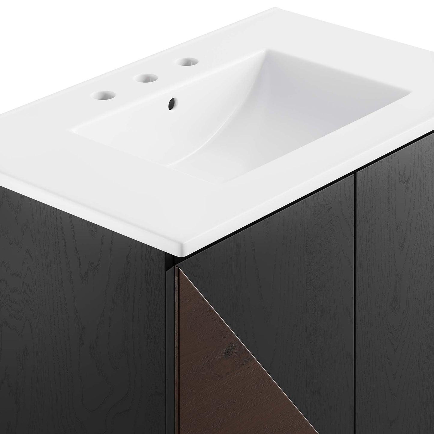 Modway furniture Alchemist Bathroom Vanity Basin Included - EEI-6458-WHI-BLK