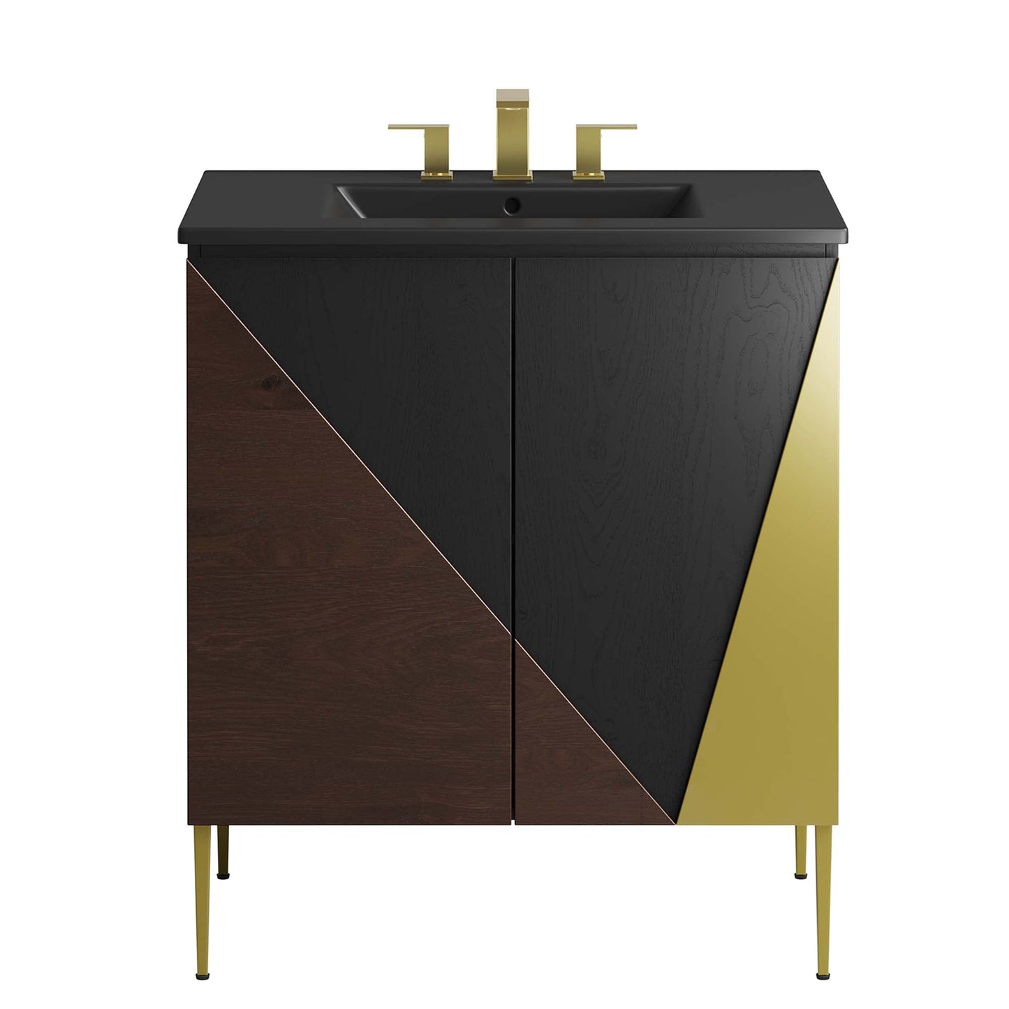 Modway furniture Alchemist Bathroom Vanity Basin Included - EEI-6458-WHI-BLK