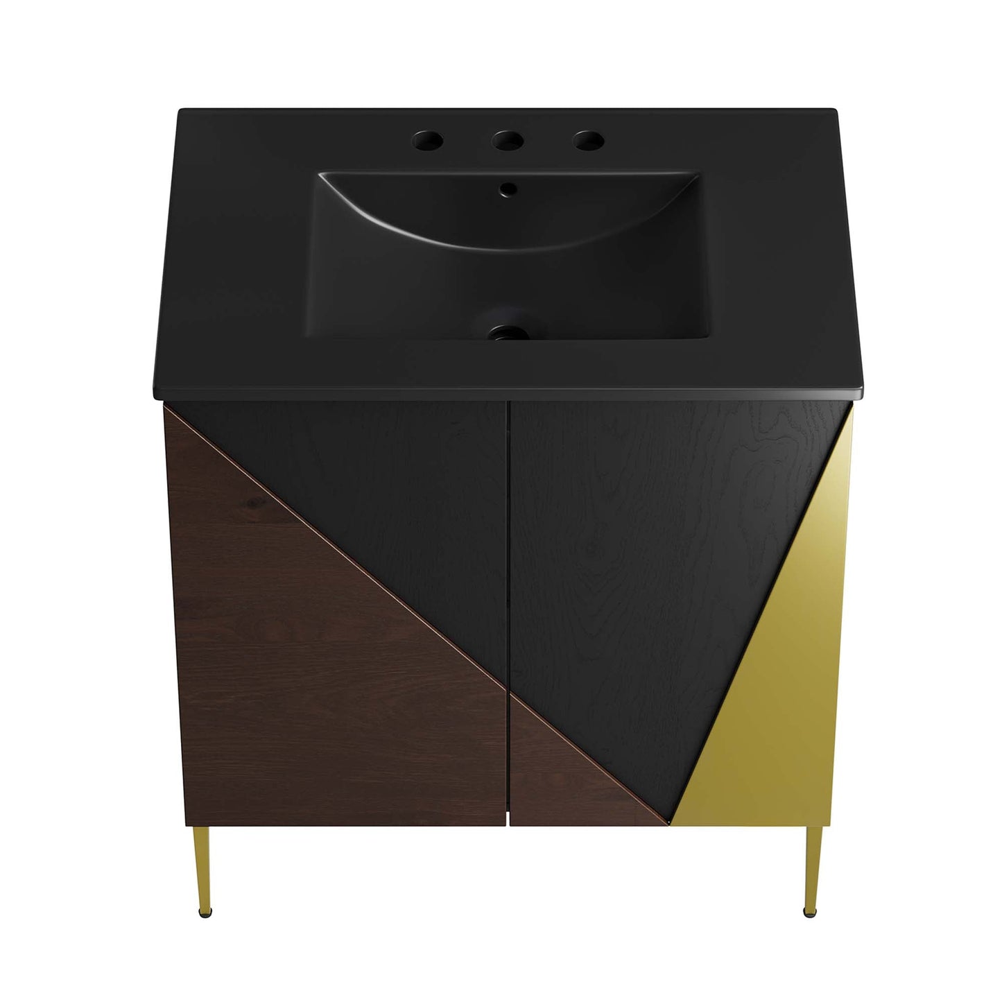 Modway furniture Alchemist Bathroom Vanity Basin Included - EEI-6458-WHI-BLK