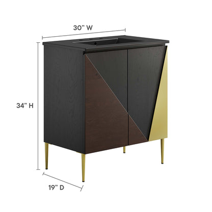 Modway furniture Alchemist Bathroom Vanity Basin Included - EEI-6458-WHI-BLK