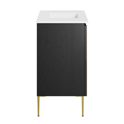 Modway furniture Alchemist Bathroom Vanity Basin Included - EEI-6458-WHI-BLK