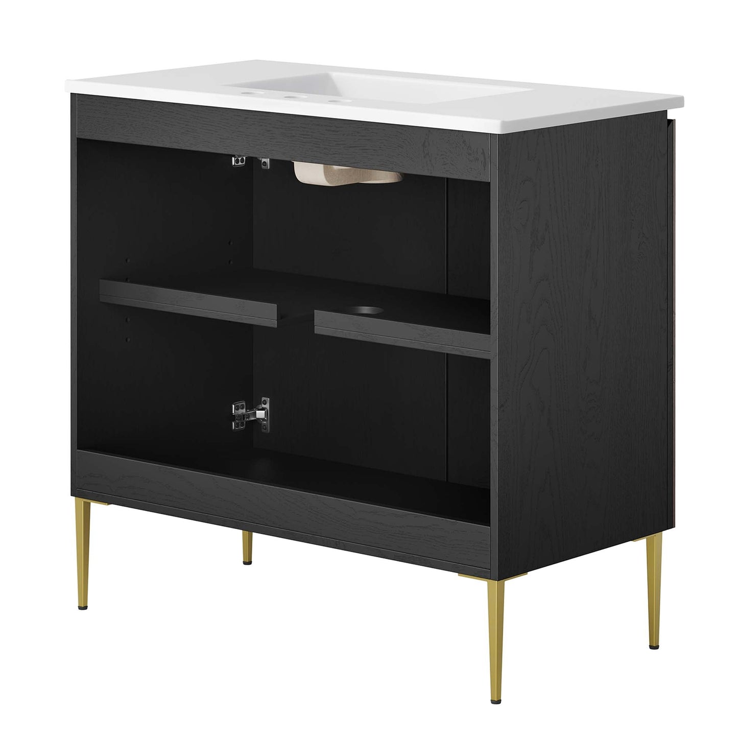 Modway furniture Alchemist Bathroom Vanity Basin Included - EEI-6458-WHI-BLK