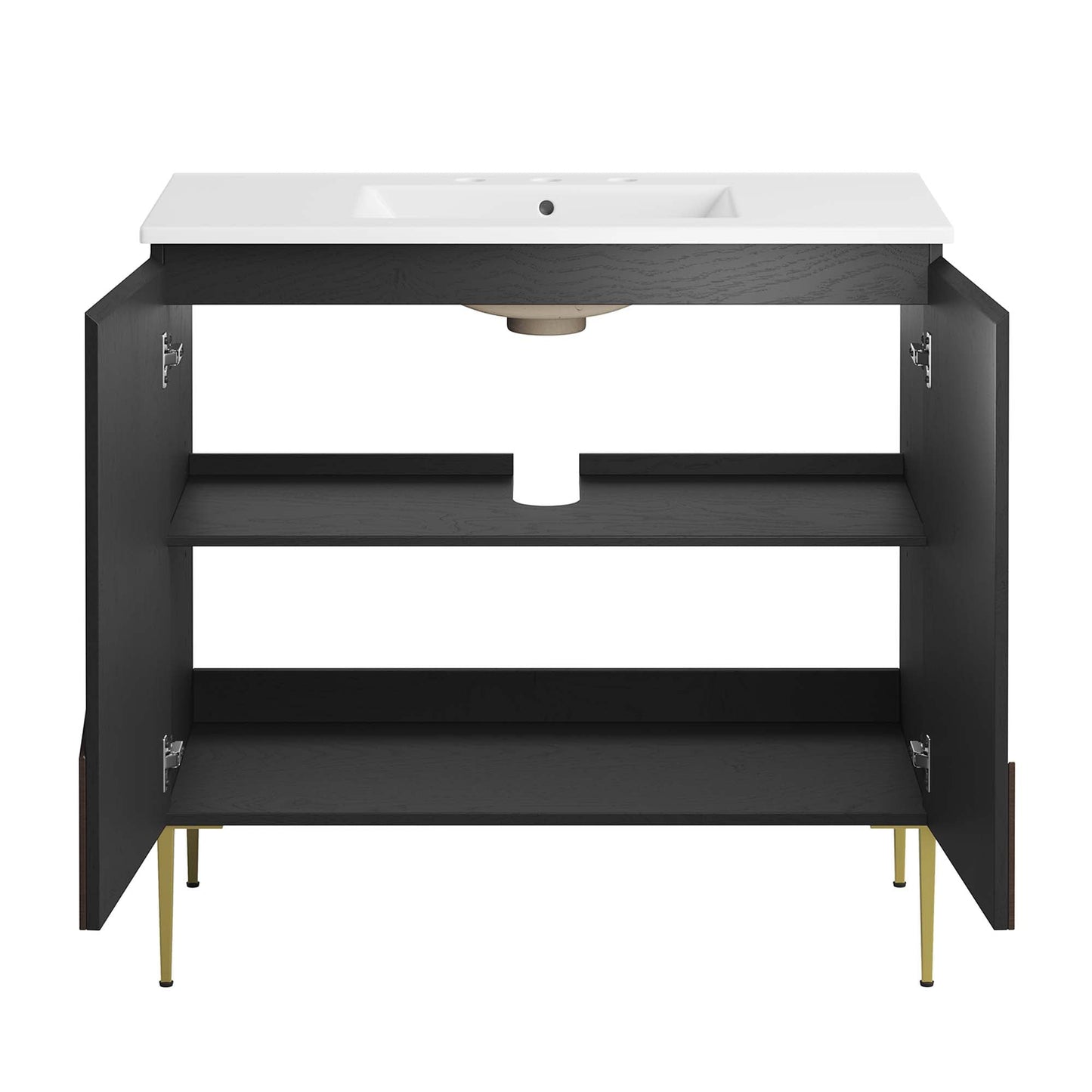 Modway furniture Alchemist Bathroom Vanity Basin Included - EEI-6458-WHI-BLK