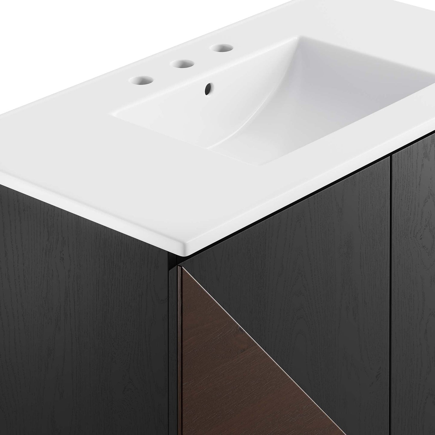 Modway furniture Alchemist Bathroom Vanity Basin Included - EEI-6458-WHI-BLK