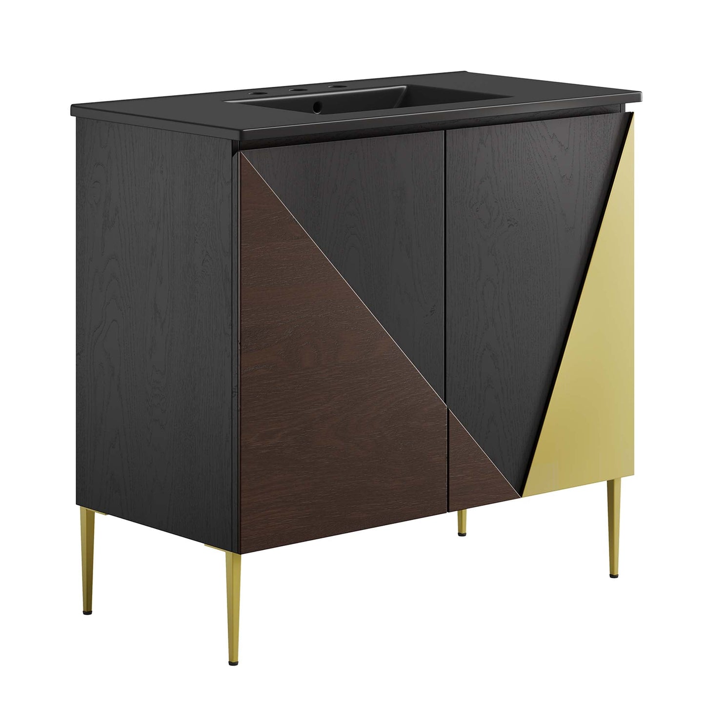 Modway furniture Alchemist Bathroom Vanity Basin Included - EEI-6458-WHI-BLK