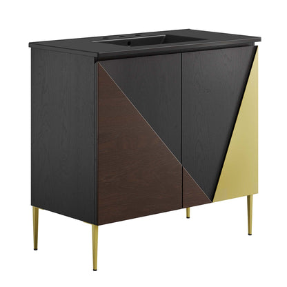 Modway furniture Alchemist Bathroom Vanity Basin Included - EEI-6458-WHI-BLK