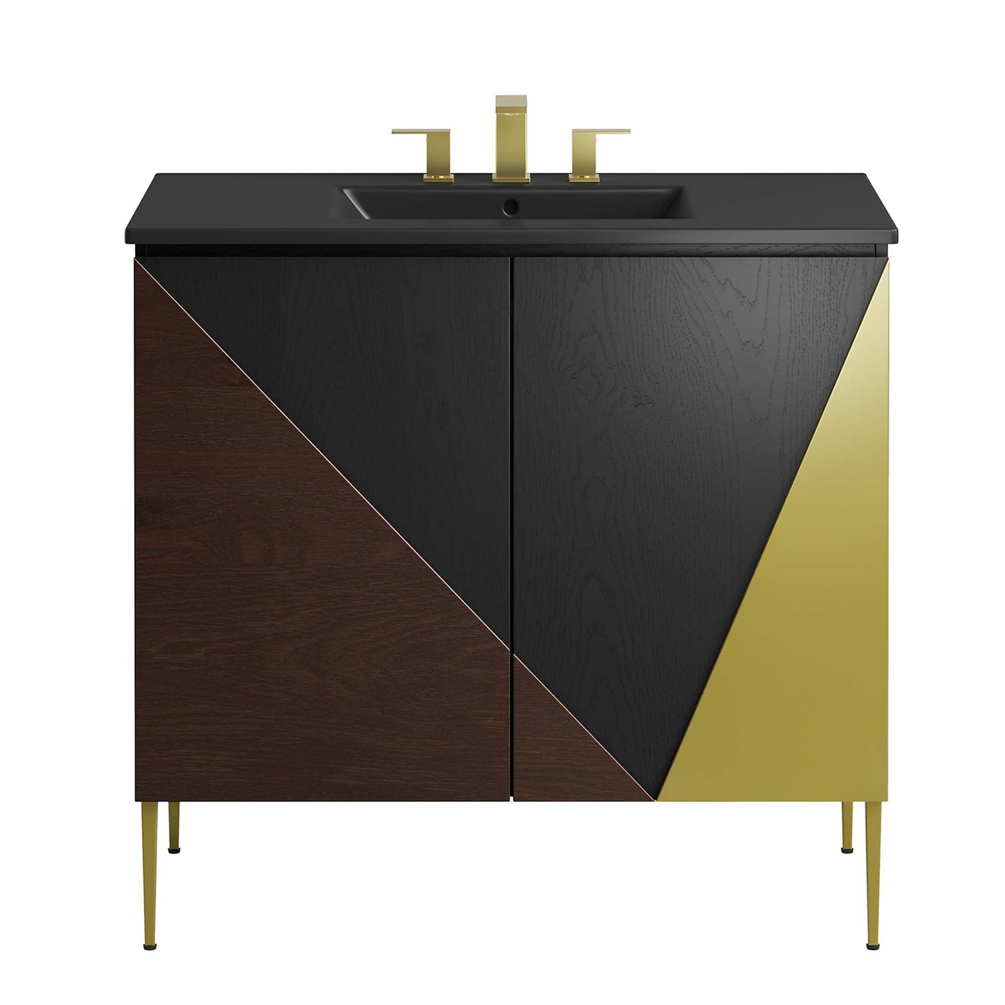 Modway furniture Alchemist Bathroom Vanity Basin Included - EEI-6458-WHI-BLK