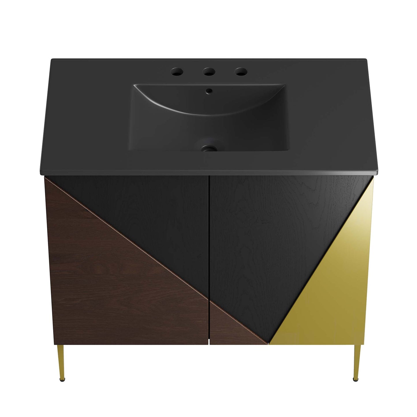Modway furniture Alchemist Bathroom Vanity Basin Included - EEI-6458-WHI-BLK