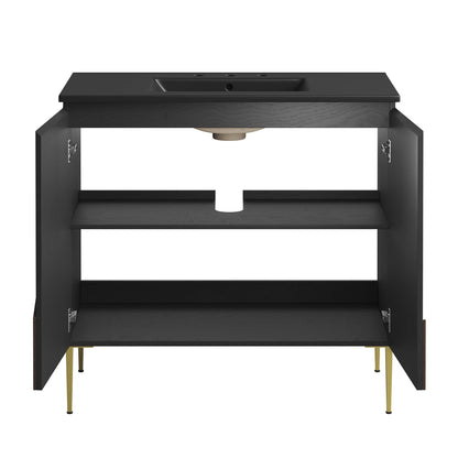Modway furniture Alchemist Bathroom Vanity Basin Included - EEI-6458-WHI-BLK