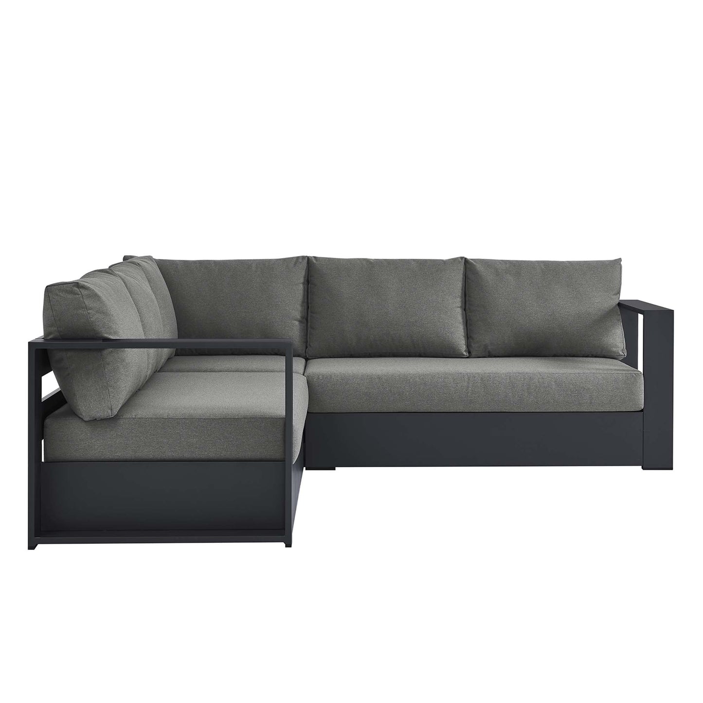Modway Furniture Tahoe 3-Piece Outdoor Patio Powder-Coated Aluminum Sectional Sofa Set by Modway - EEI-6668-GRY-CHA