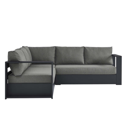 Modway Furniture Tahoe 3-Piece Outdoor Patio Powder-Coated Aluminum Sectional Sofa Set by Modway - EEI-6668-GRY-CHA