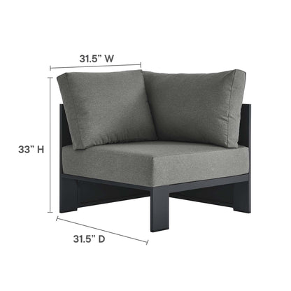 Modway Furniture Tahoe 3-Piece Outdoor Patio Powder-Coated Aluminum Sectional Sofa Set by Modway - EEI-6668-GRY-CHA
