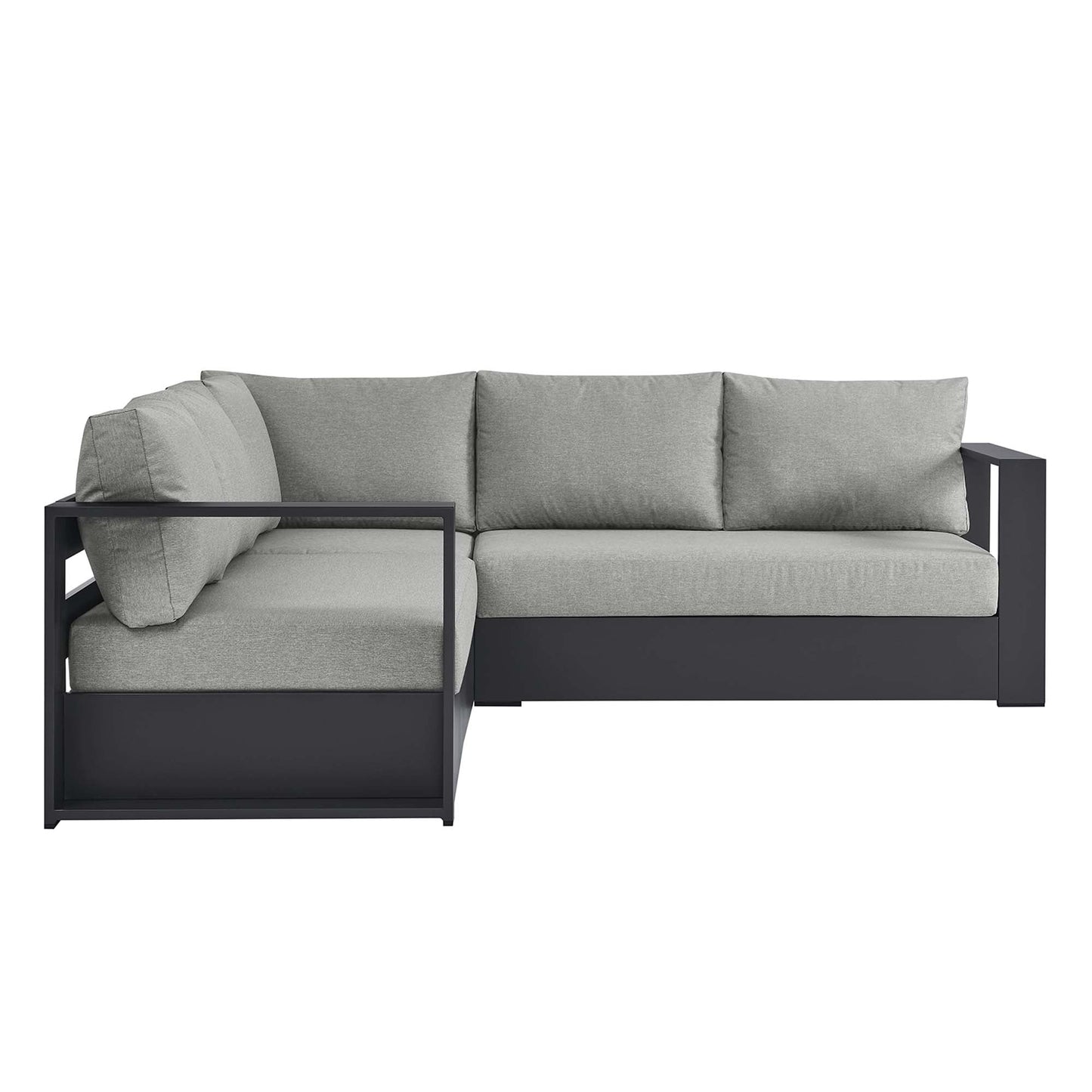 Modway Furniture Tahoe 3-Piece Outdoor Patio Powder-Coated Aluminum Sectional Sofa Set by Modway - EEI-6668-GRY-CHA