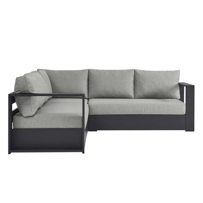 Modway Furniture Tahoe 3-Piece Outdoor Patio Powder-Coated Aluminum Sectional Sofa Set by Modway - EEI-6668-GRY-CHA