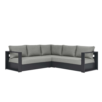 Modway Furniture Tahoe 3-Piece Outdoor Patio Powder-Coated Aluminum Sectional Sofa Set by Modway - EEI-6668-GRY-CHA