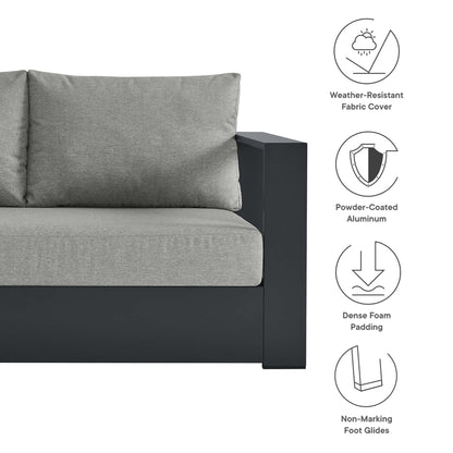 Modway Furniture Tahoe 3-Piece Outdoor Patio Powder-Coated Aluminum Sectional Sofa Set by Modway - EEI-6668-GRY-CHA