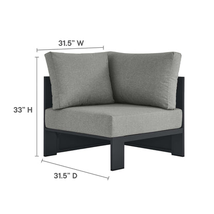 Modway Furniture Tahoe 3-Piece Outdoor Patio Powder-Coated Aluminum Sectional Sofa Set by Modway - EEI-6668-GRY-CHA