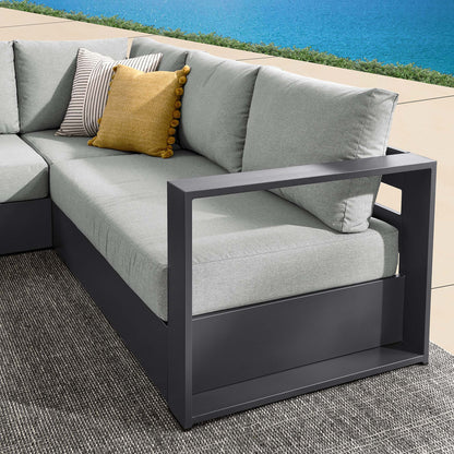 Modway Furniture Tahoe 3-Piece Outdoor Patio Powder-Coated Aluminum Sectional Sofa Set by Modway - EEI-6668-GRY-CHA