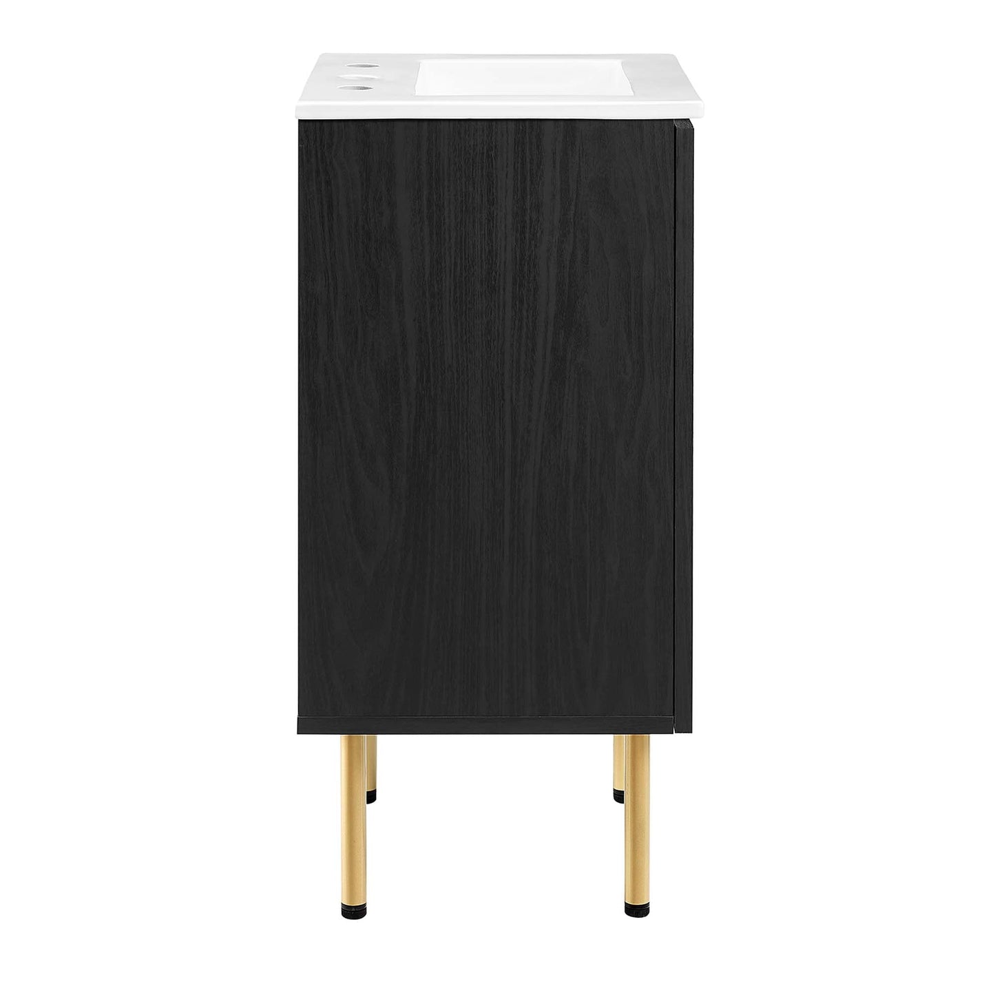 Modway furniture Chaucer Bathroom Vanity with White Basin Included - EEI-6693-BLK-WHI