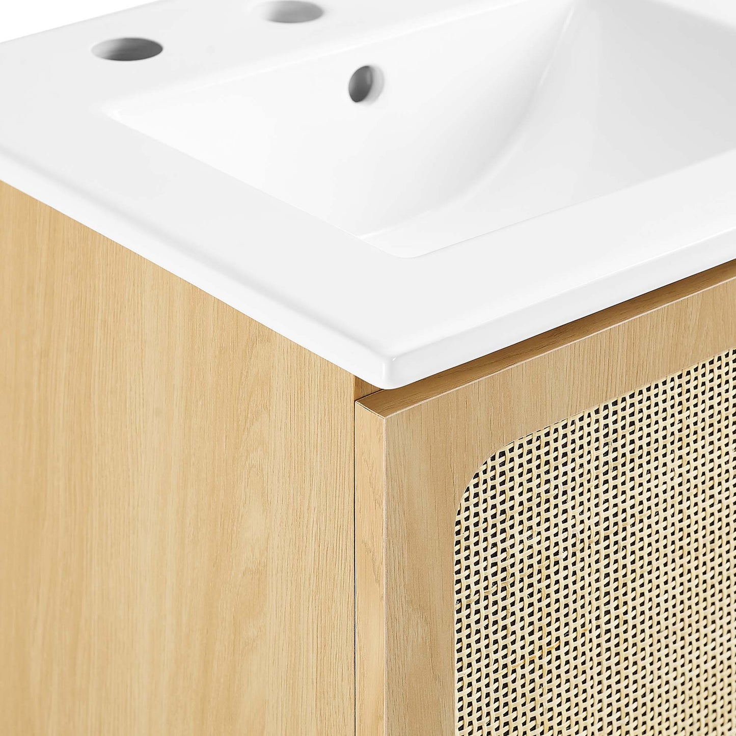 Modway furniture Chaucer Bathroom Vanity with White Basin Included - EEI-6693-BLK-WHI