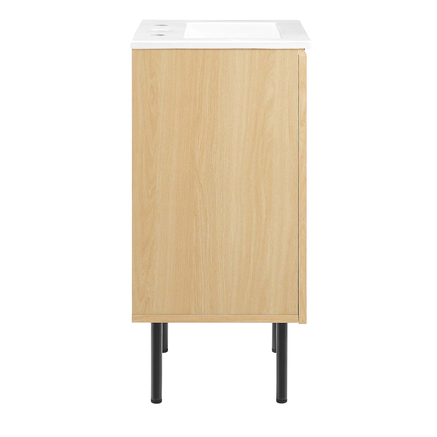 Modway furniture Chaucer Bathroom Vanity with White Basin Included - EEI-6693-BLK-WHI