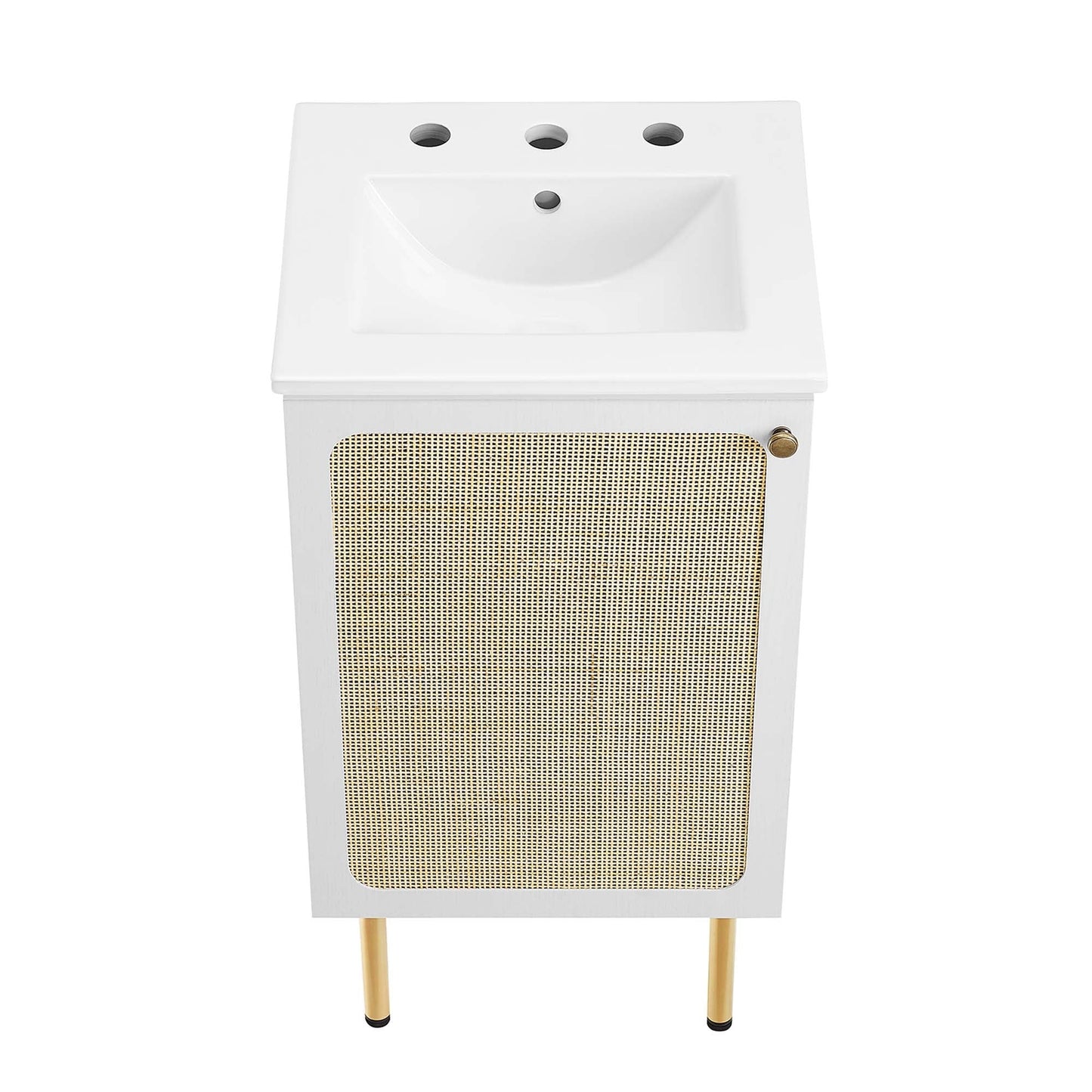 Modway furniture Chaucer Bathroom Vanity with White Basin Included - EEI-6693-BLK-WHI