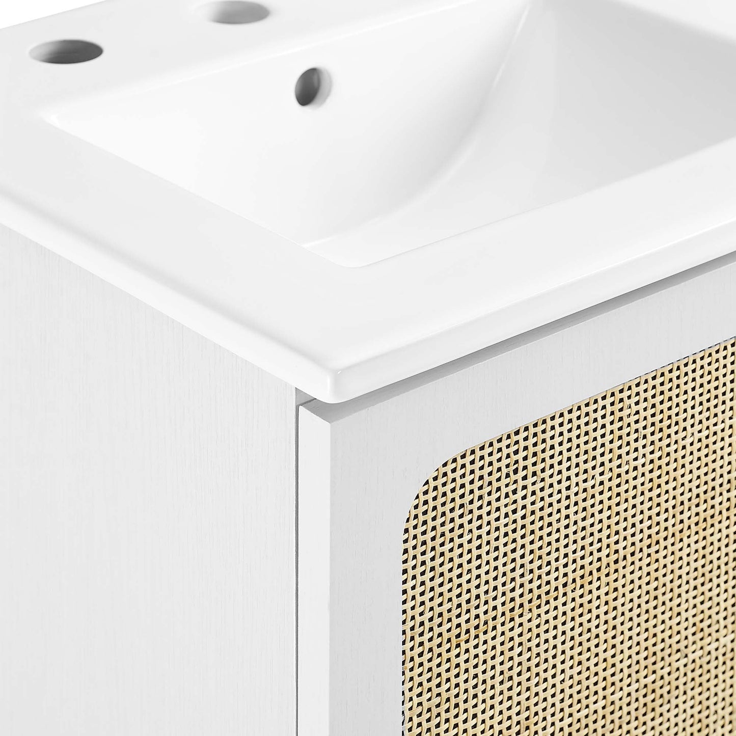 Modway furniture Chaucer Bathroom Vanity with White Basin Included - EEI-6693-BLK-WHI