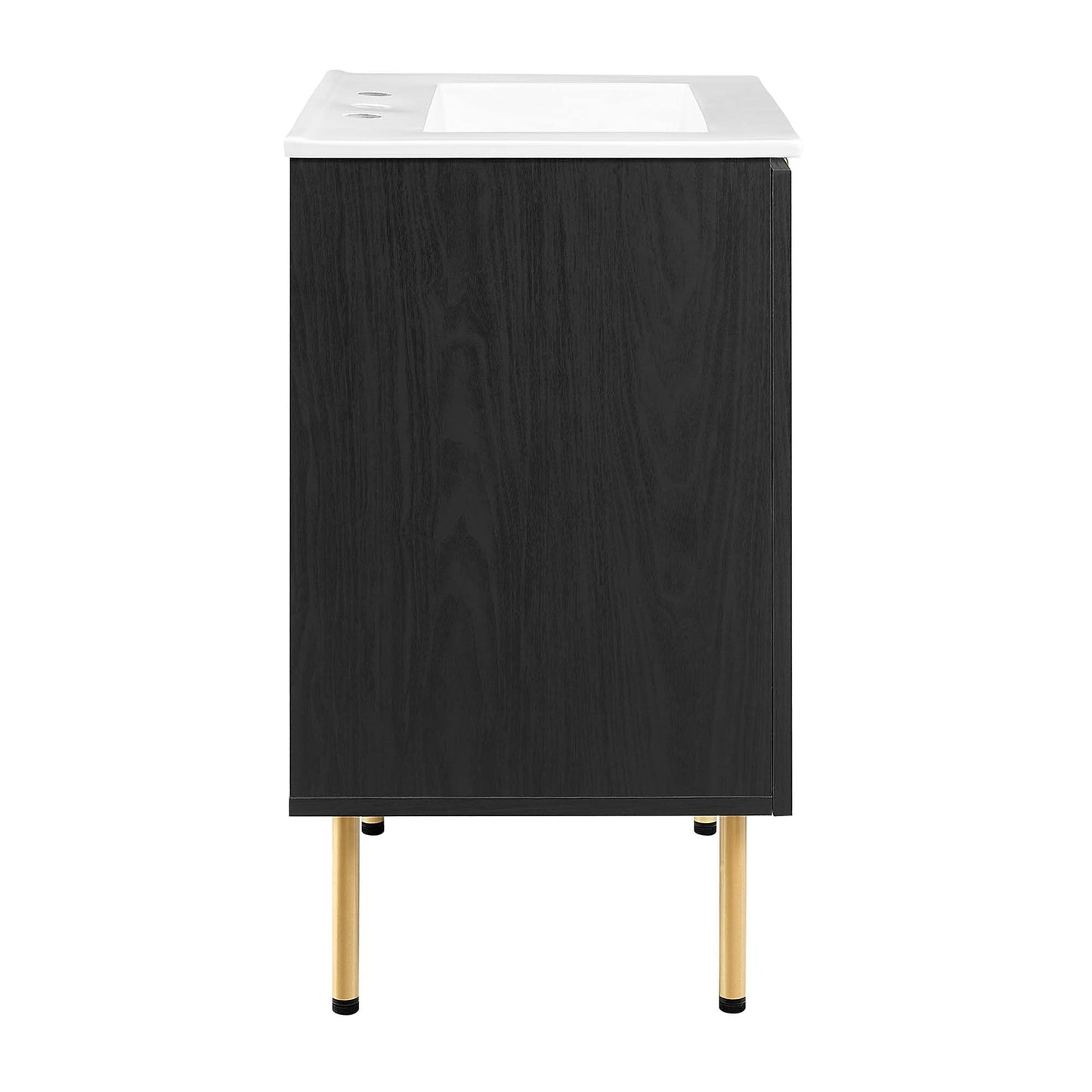 Modway furniture Chaucer Bathroom Vanity with White Basin Included - EEI-6693-BLK-WHI
