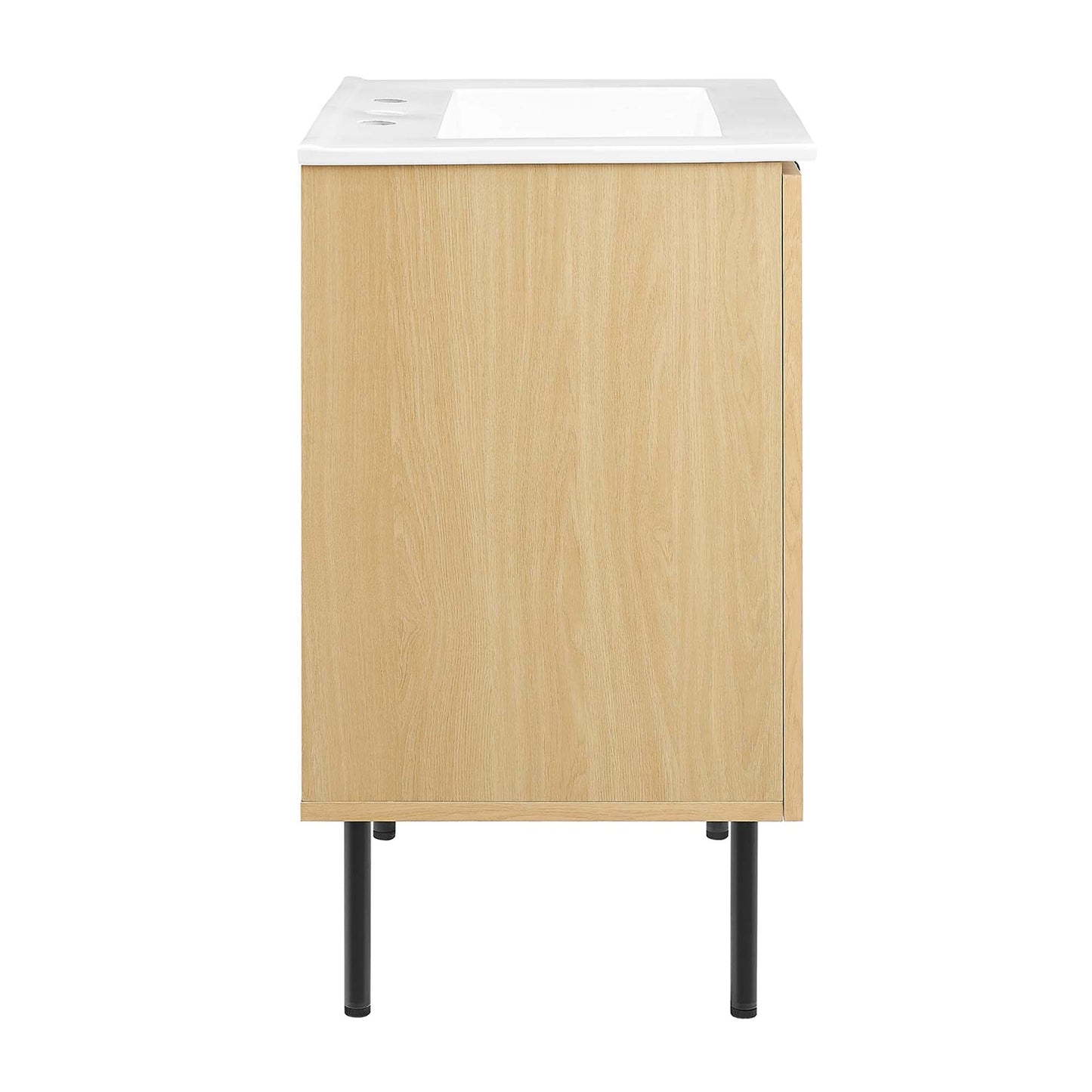 Modway furniture Chaucer Bathroom Vanity with White Basin Included - EEI-6693-BLK-WHI