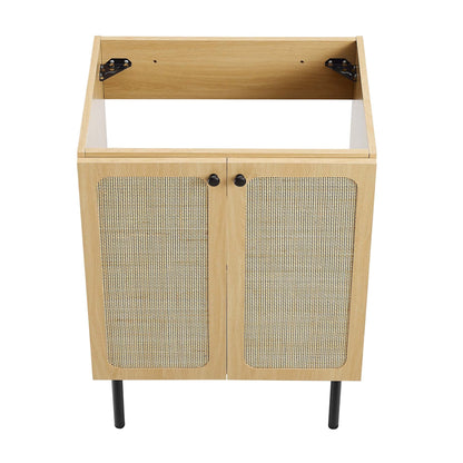 Modway furniture Chaucer Bathroom Vanity with White Basin Included - EEI-6693-BLK-WHI
