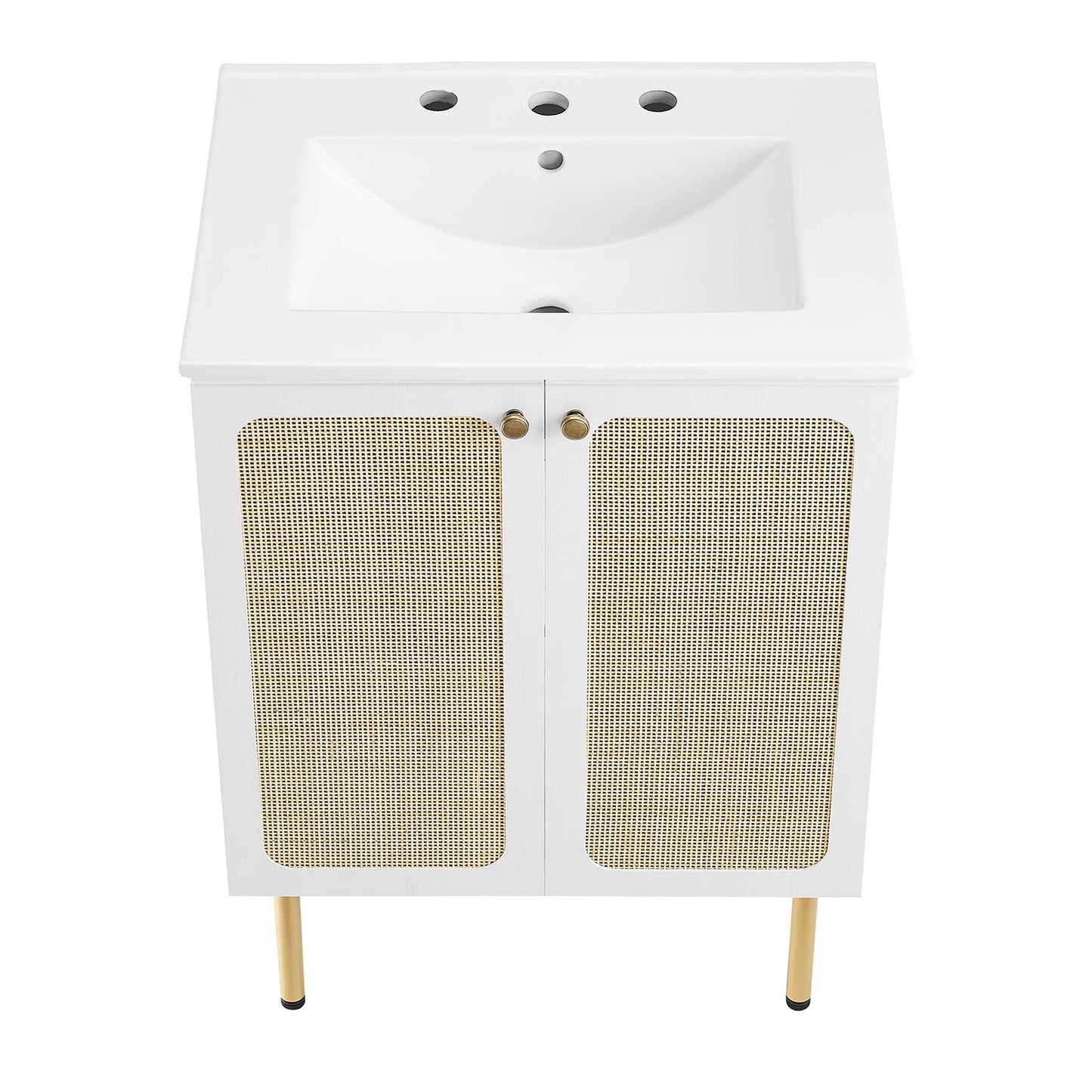 Modway furniture Chaucer Bathroom Vanity with White Basin Included - EEI-6693-BLK-WHI