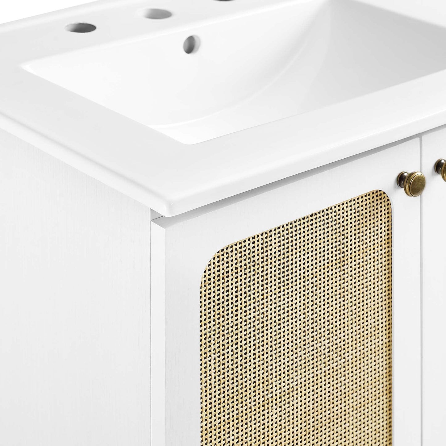 Modway furniture Chaucer Bathroom Vanity with White Basin Included - EEI-6693-BLK-WHI