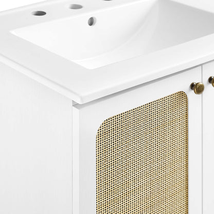 Modway furniture Chaucer Bathroom Vanity with White Basin Included - EEI-6693-BLK-WHI