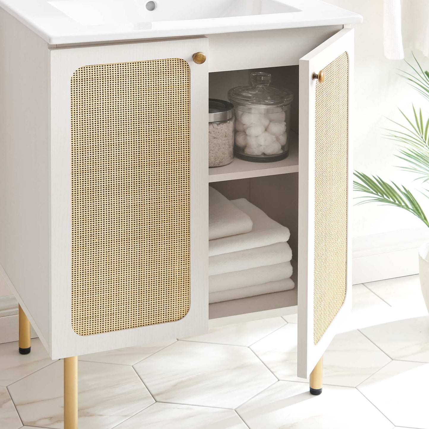 Modway furniture Chaucer Bathroom Vanity with White Basin Included - EEI-6693-BLK-WHI