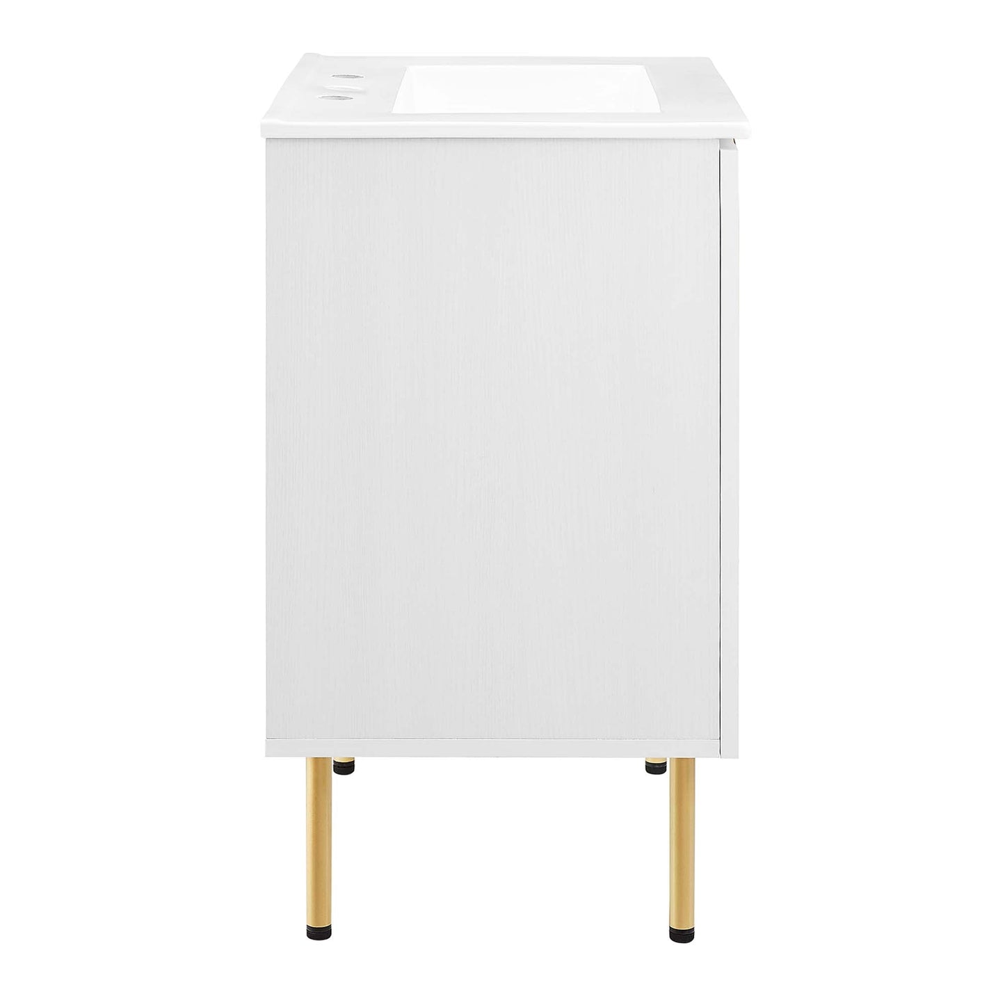 Modway furniture Chaucer Bathroom Vanity with White Basin Included - EEI-6693-BLK-WHI