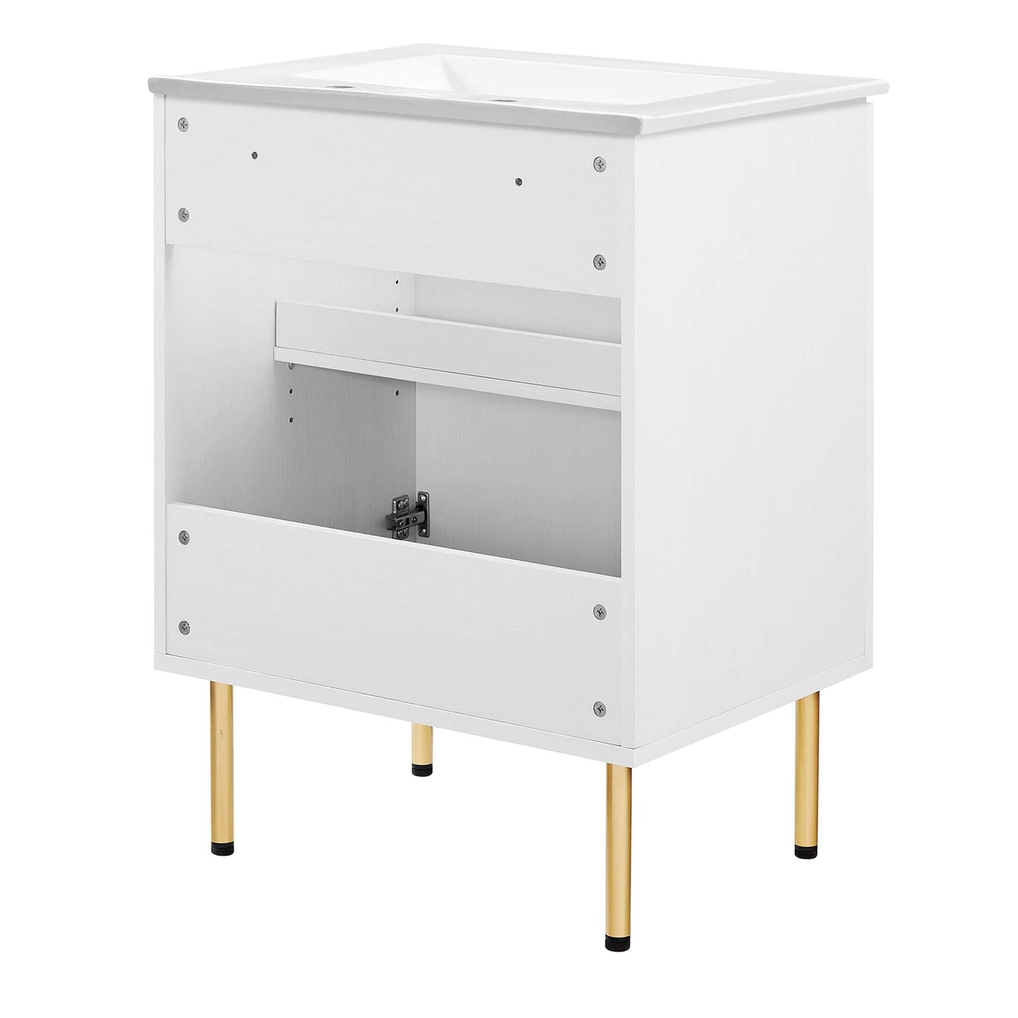 Modway furniture Chaucer Bathroom Vanity with White Basin Included - EEI-6693-BLK-WHI
