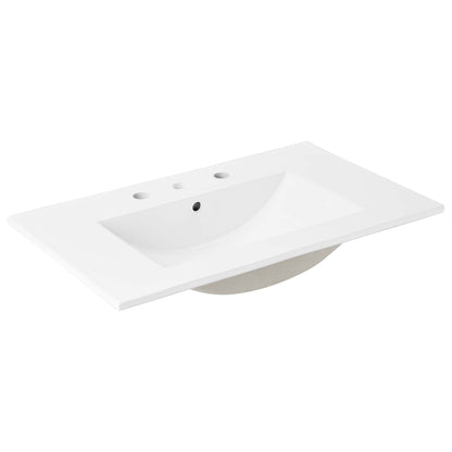 Modway furniture Chaucer Bathroom Vanity with White Basin Included - EEI-6693-BLK-WHI