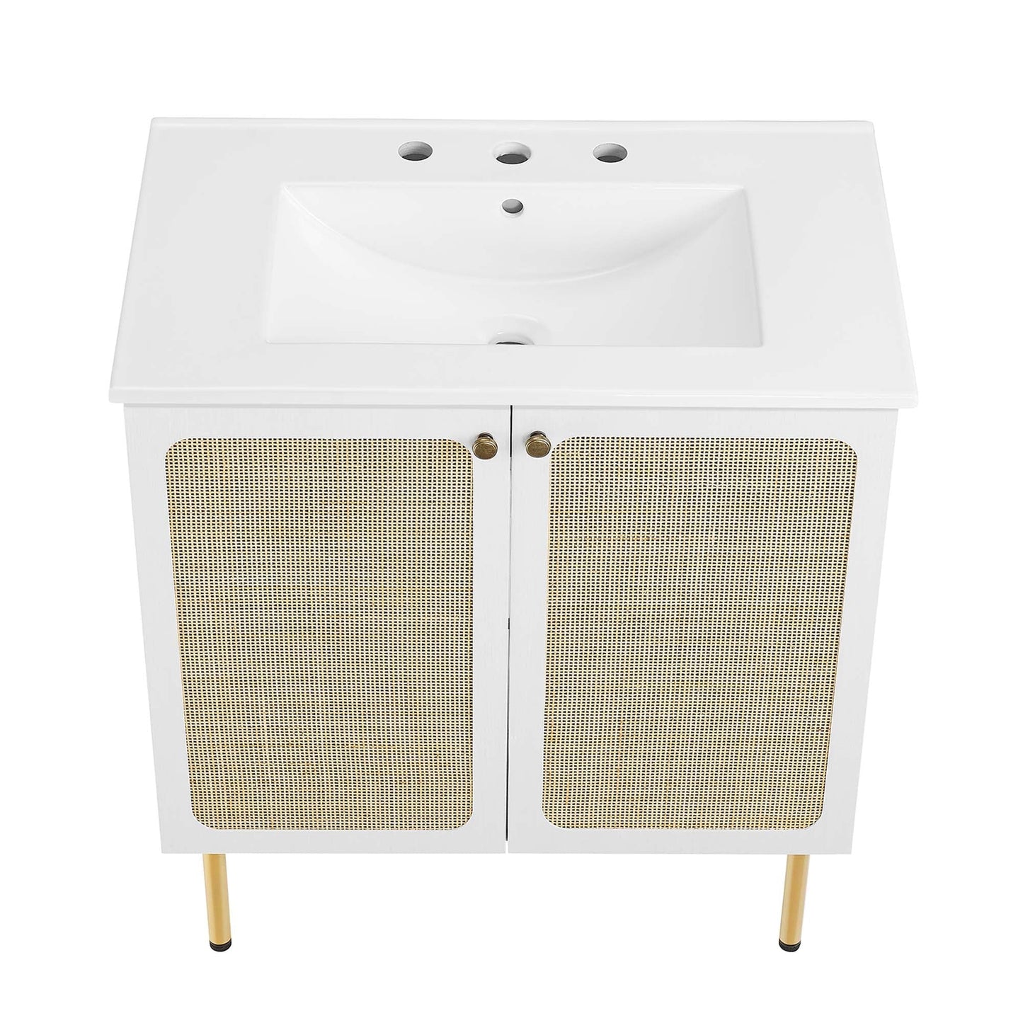 Modway furniture Chaucer Bathroom Vanity with White Basin Included - EEI-6693-BLK-WHI
