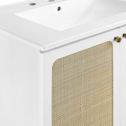 Modway furniture Chaucer Bathroom Vanity with White Basin Included - EEI-6693-BLK-WHI