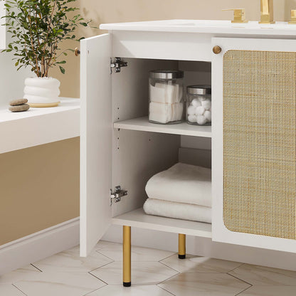 Modway furniture Chaucer Bathroom Vanity with White Basin Included - EEI-6693-BLK-WHI