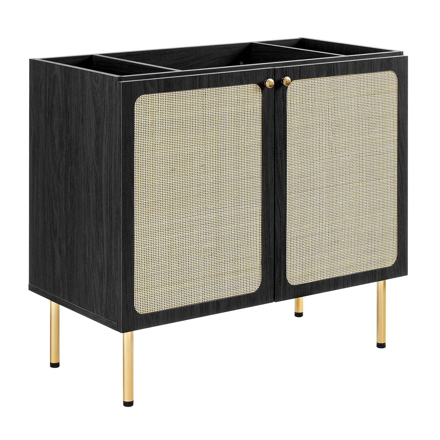 Modway furniture Chaucer Bathroom Vanity with White Basin Included - EEI-6693-BLK-WHI