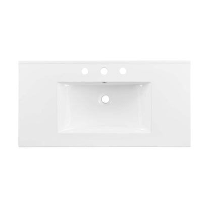 Modway furniture Chaucer Bathroom Vanity with White Basin Included - EEI-6693-BLK-WHI