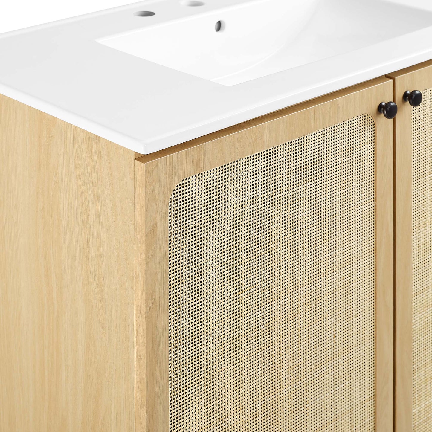 Modway furniture Chaucer Bathroom Vanity with White Basin Included - EEI-6693-BLK-WHI