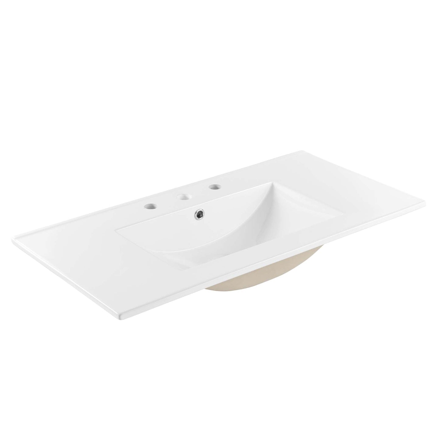 Modway furniture Chaucer Bathroom Vanity with White Basin Included - EEI-6693-BLK-WHI